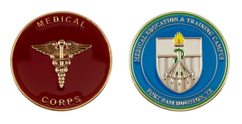  MEDICAL CORPS FORT SAM HOUSTON MEDICAL EDUCATION NAVY ARMY 1.75  CHALLENGE COIN