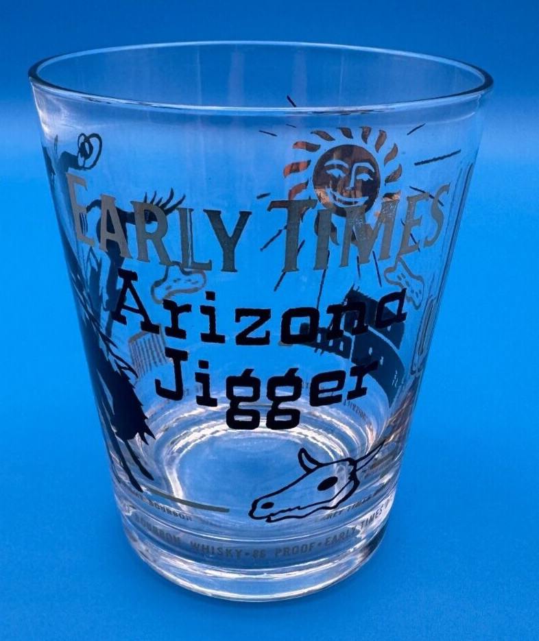 Vintage Early Times Bourbon Whiskey Giant Arizona Jigger Shot Glass Bar Glass