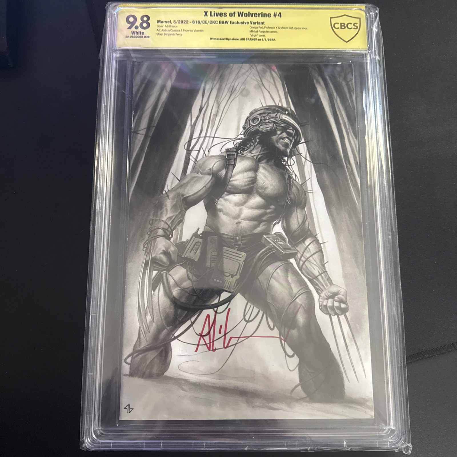 X Lives of Wolverine #4 (2022) CBCS Yellow 9.8 Granov Signed B&W Virgin Variant