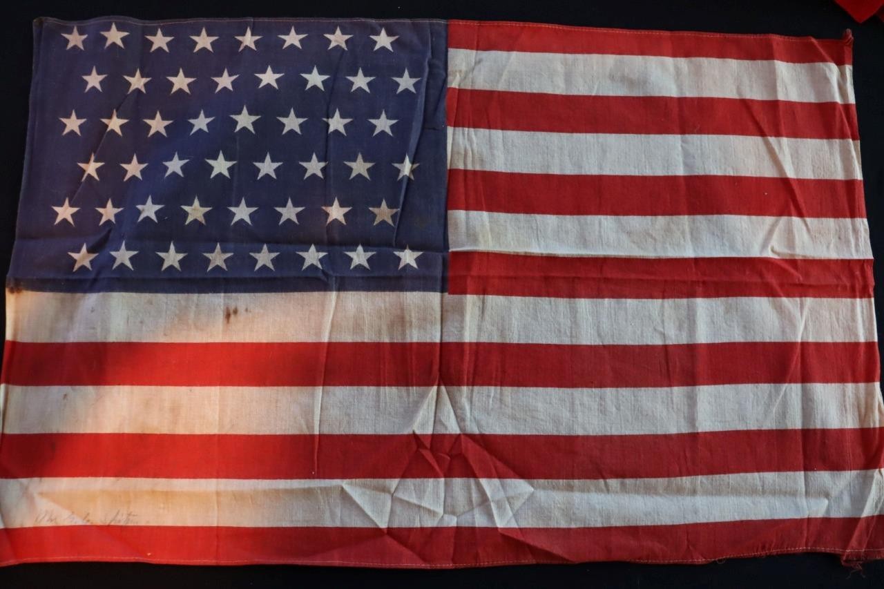 Antique 1908-1920\'s Cotton 48 Star Flag 23\