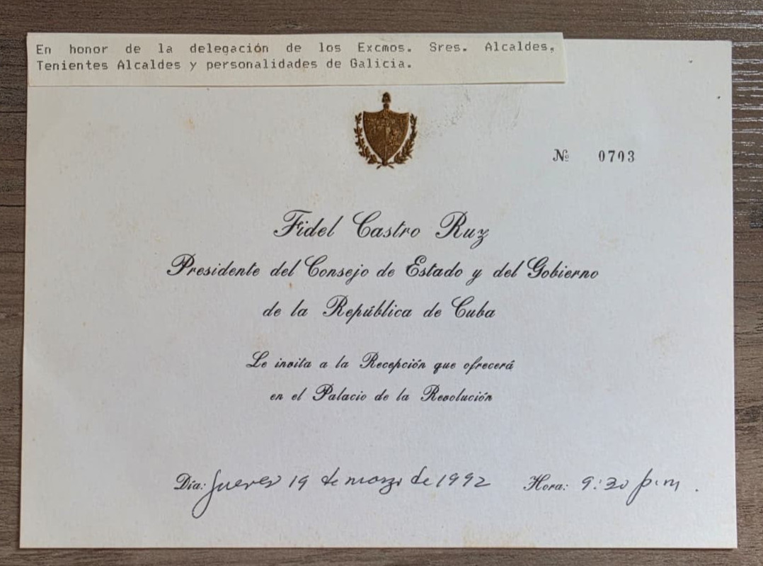 RARE REVOLUTION FIDEL CASTRO OFFICIAL INVITATIION TO SPANISH ALCAIDES DIPLOMATS