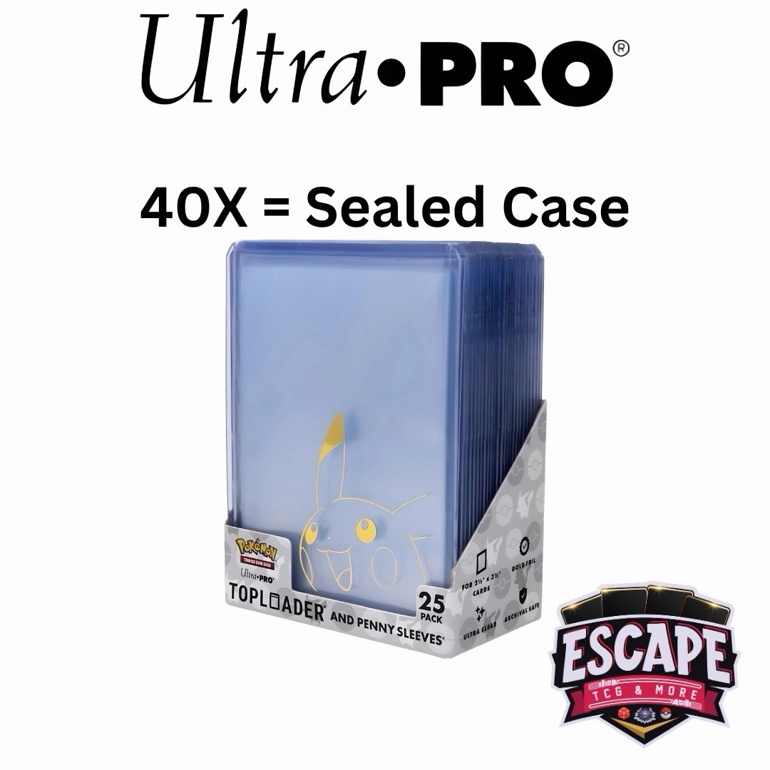 Ultra Pro- FOIL Pikachu Toploader and Penny Sleeves Combo Pack (25ct) Case of 40