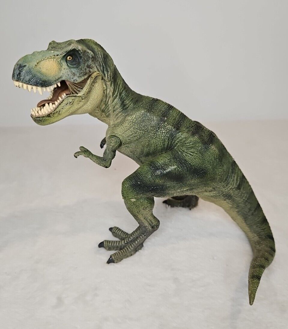 Papo T-rex Toy Dinosaur Green Tyrannosaurus Rex 16.5cm Jurassic Moving Jaw 2005 