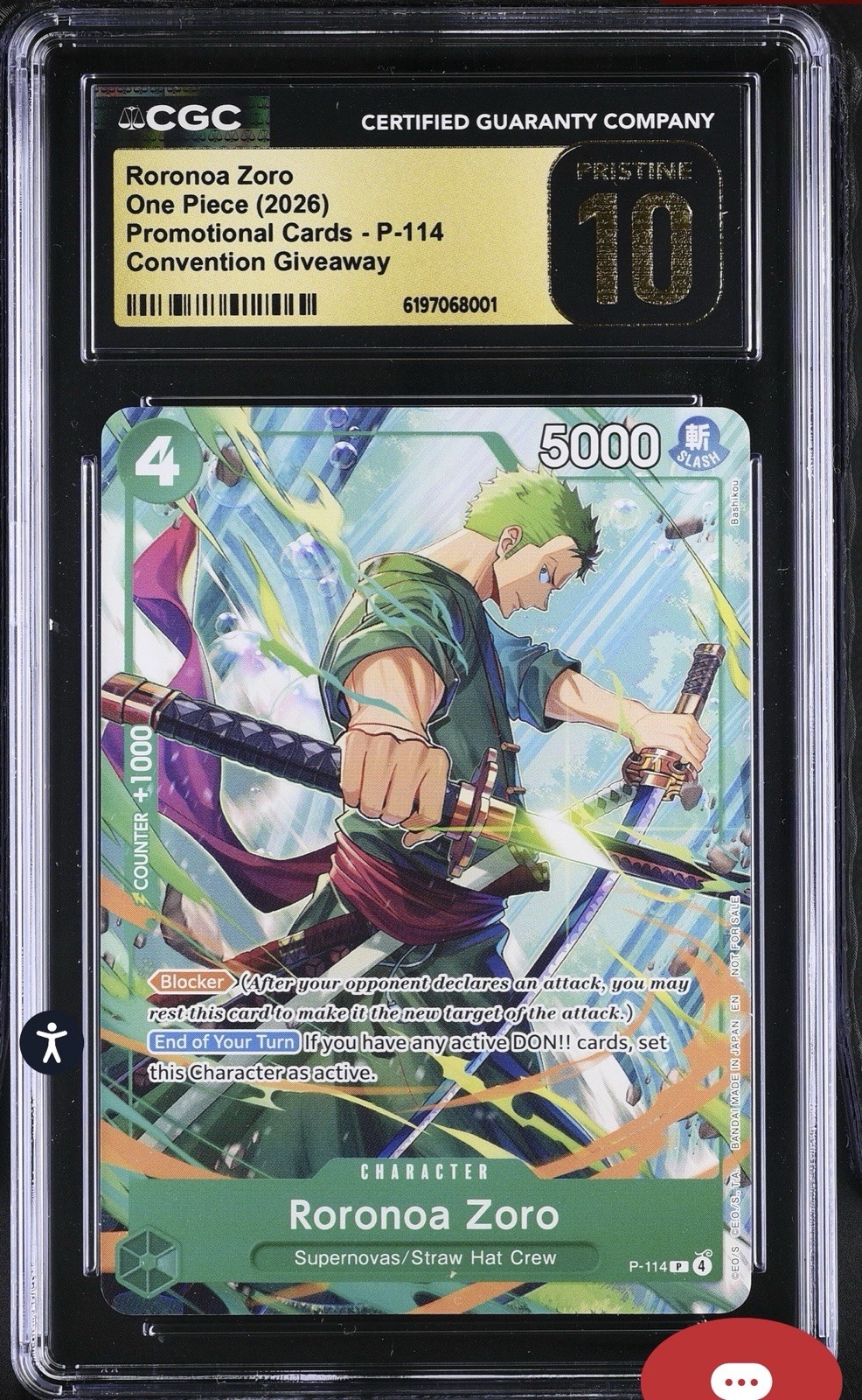 RORONOA ZORO ONE PIECE (2026) PROMOTIONAL CARD -P- 114 CONVENTION GIVE AWAY