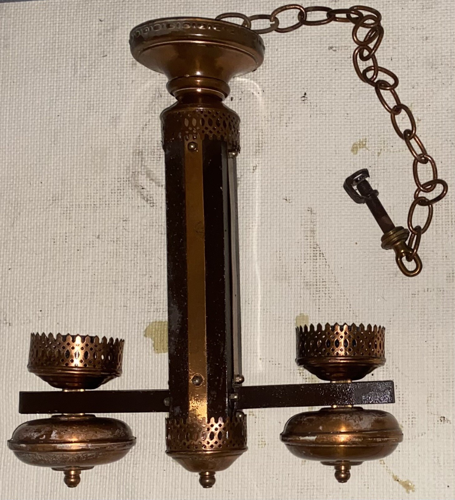 1950s mission • Copper • chandelier arts & crafts dining room craftsman