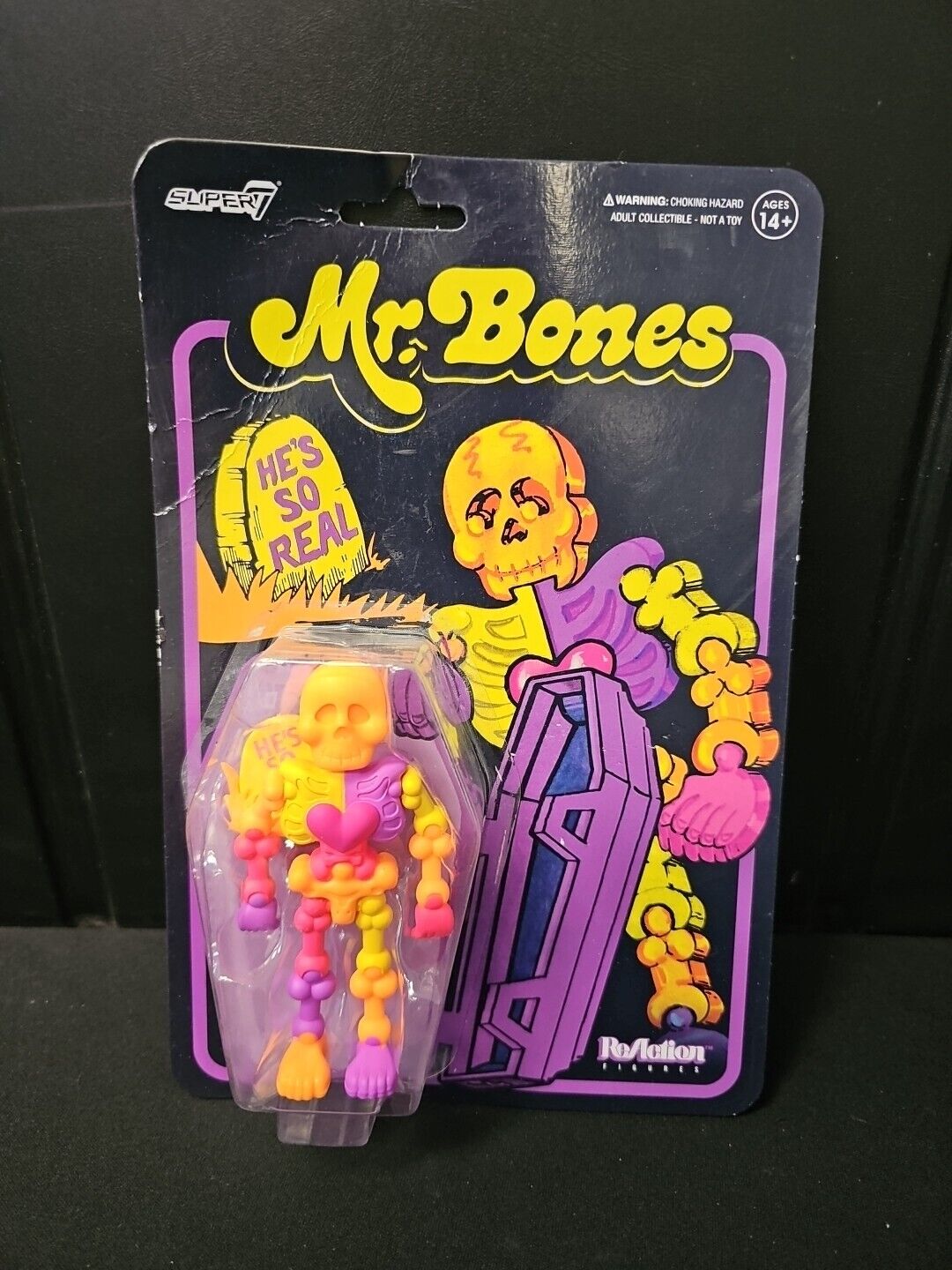 Mr. Bones Super7 Reaction Action Figure (pink, orange, purple, yellow) READ NEW