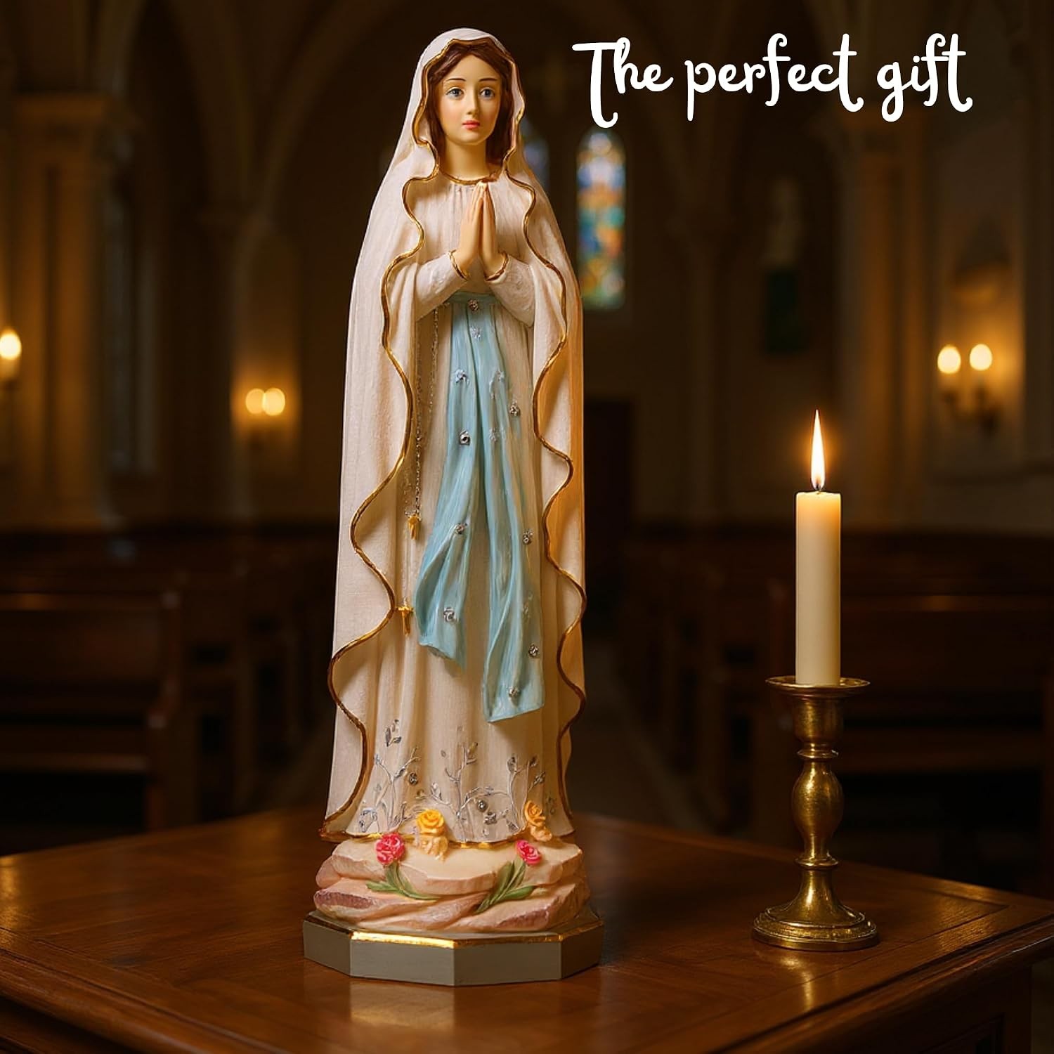 11.5 inch Virgin Mary Statue Our Lady of Lourdes Catholic Blessed Mother Gift