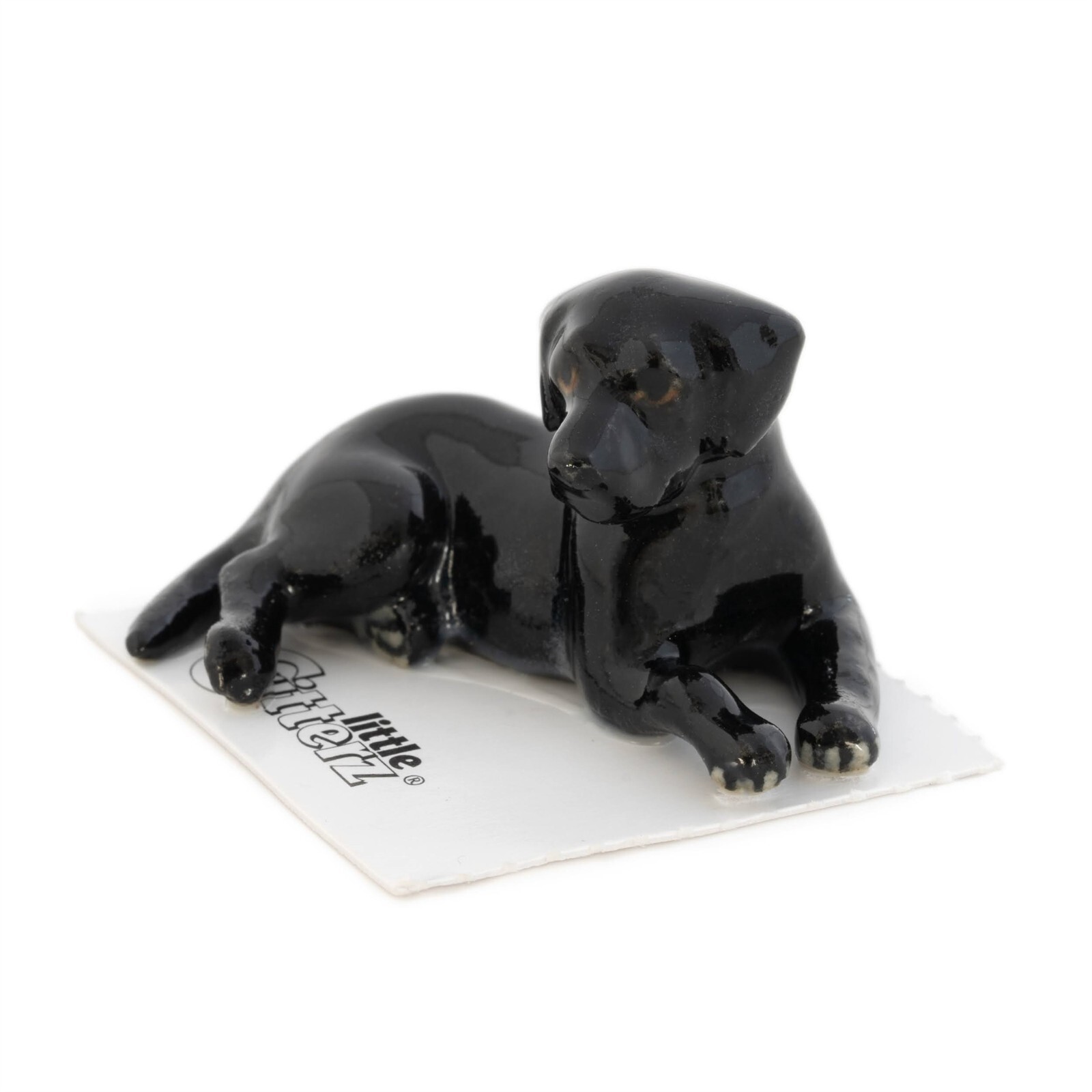 ➸ LITTLE CRITTERZ Dog Miniature Figurine Labrador Retriever Lab Black Jack