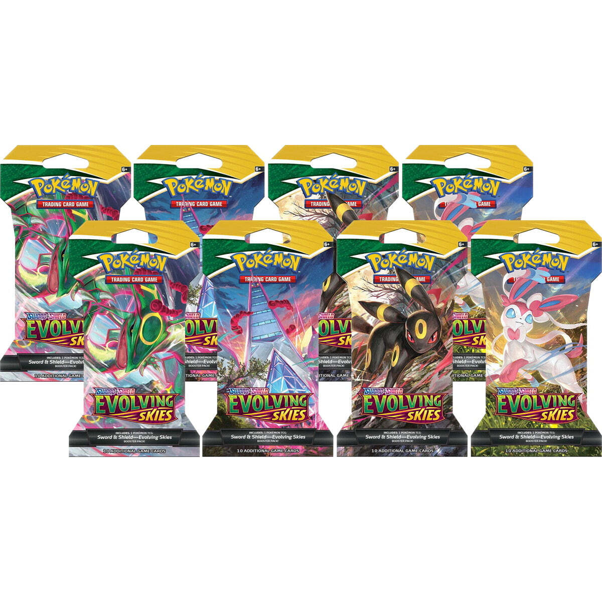 Pokemon TCG: Sword & Shield - Evolving Skies Sleeved Booster Packs - 8 Packs NEW