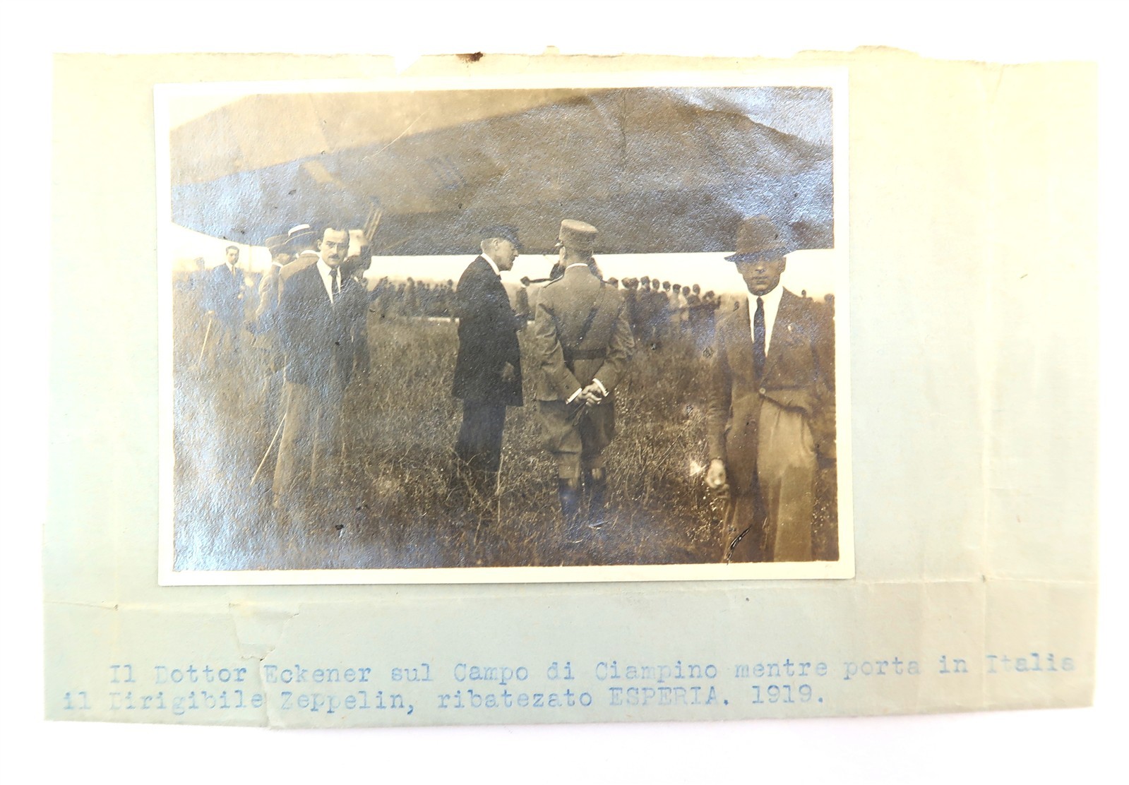 1919 Photograph of Dr Hugo Eckener at Christening of Italian Zeppelin ESPERIA