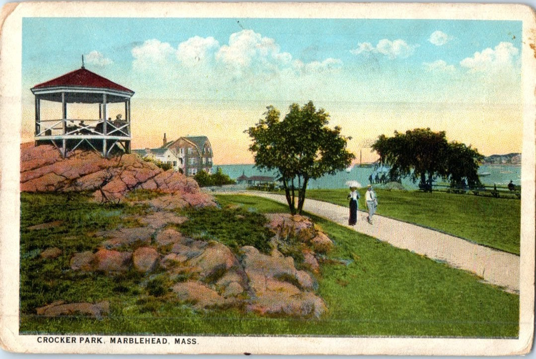 Vintage Postcard 1913 Crocker Park, Marblehead, Massachusetts (MA)