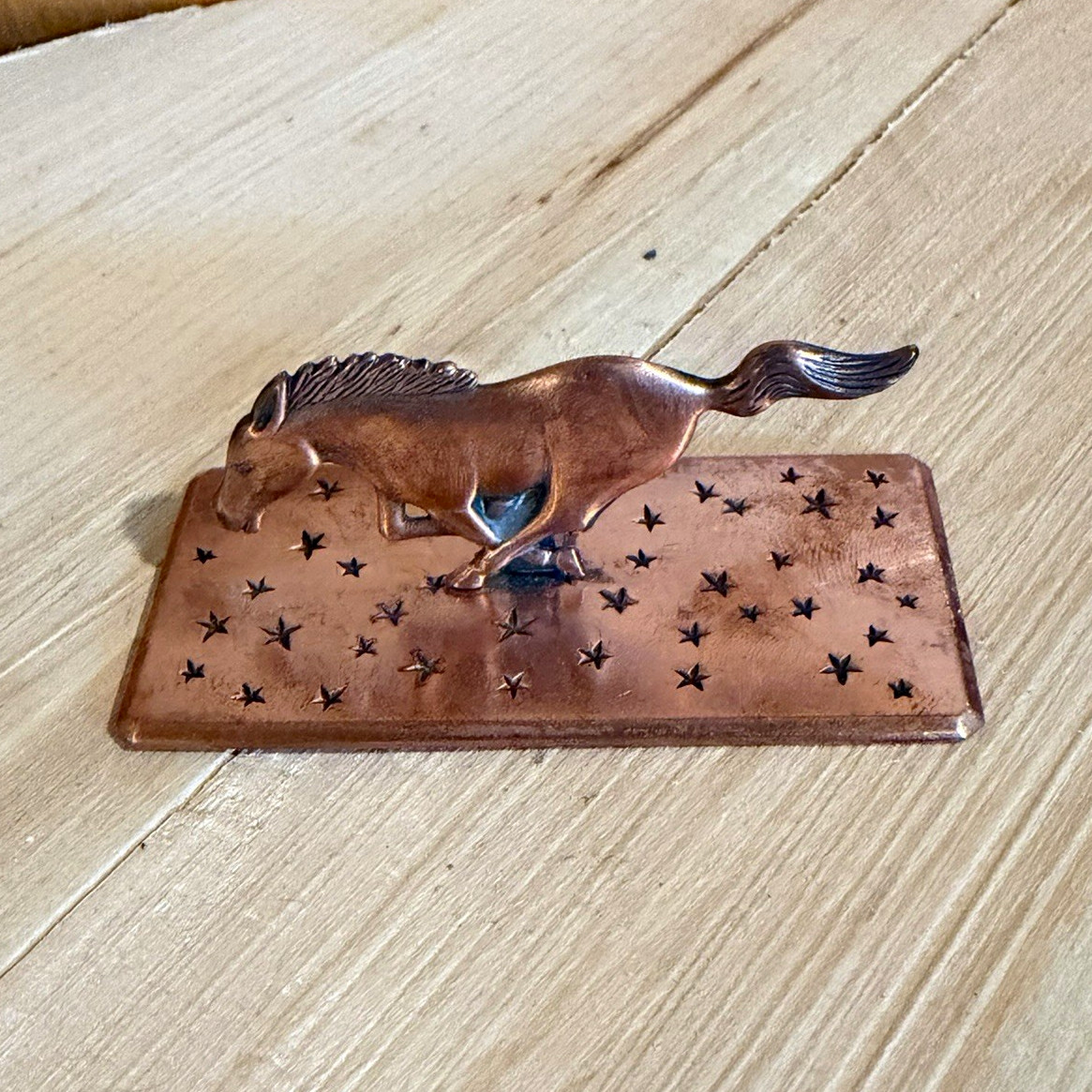 VTG Bell Trading post Solid Copper Horse Desktop Stand VTG Bell Trading post Solid Copper Horse Desktop Stand
