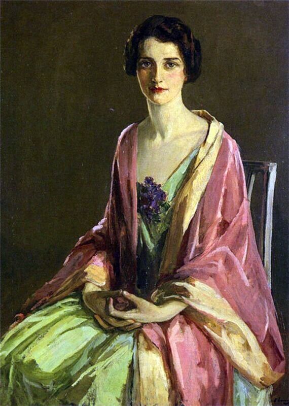 Oil painting young beauty Miss-Julia-McGuire-Sir-John-Lavery-oil-painting canvas