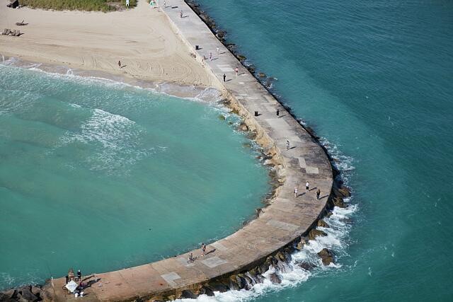 Photo:Miami Beach FL Haulover Inlet Aerial Jetty Beach 2000s
