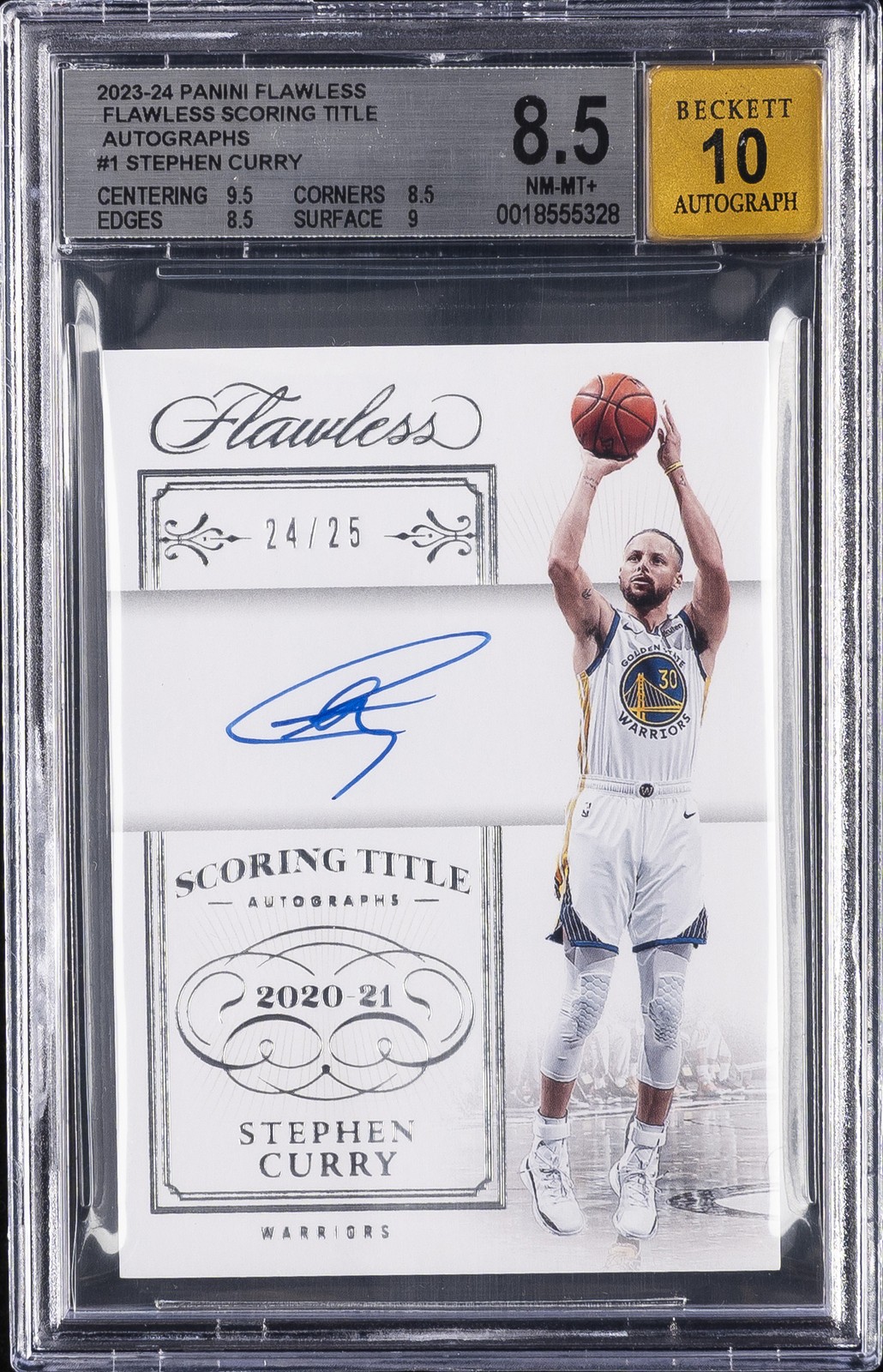 2023-24 PANINI FLAWLESS FLAWLESS SCORING TITLE AUTOS #1 STEPHEN CURRY BGS 8.5