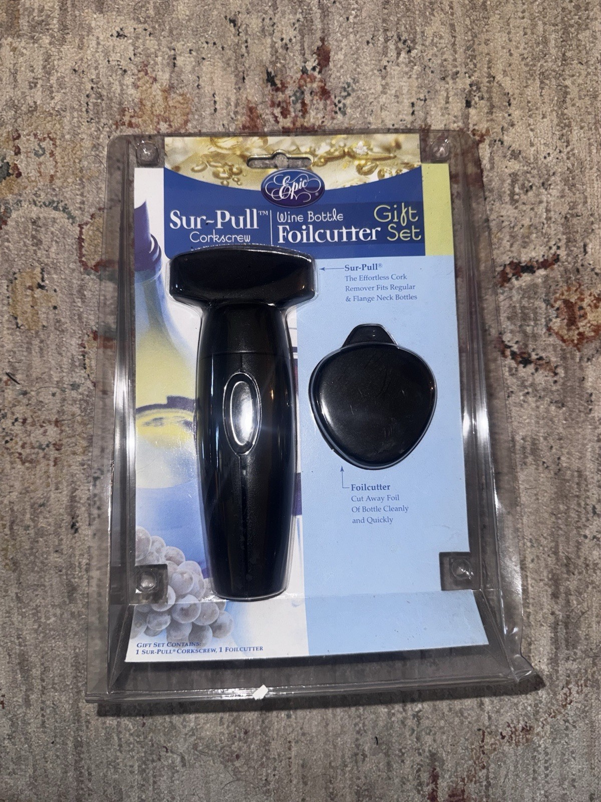 Vintage Epic Sur-Pull Corkscrew and Foilcutter Gift with ergonomic corkscrew Vintage Epic Sur-Pull Corkscrew and Foilcutter Gift with ergonomic corkscrew