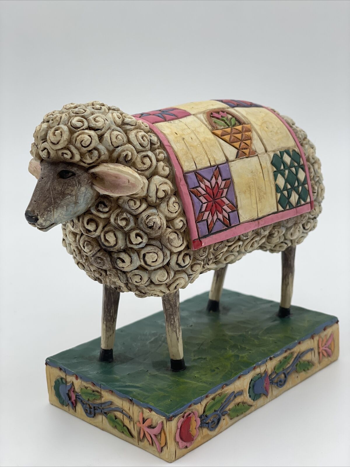 2003 JIM SHORE Heartwood Creek Sheep Lamb Figurine Quilt Peace In Valley Farm