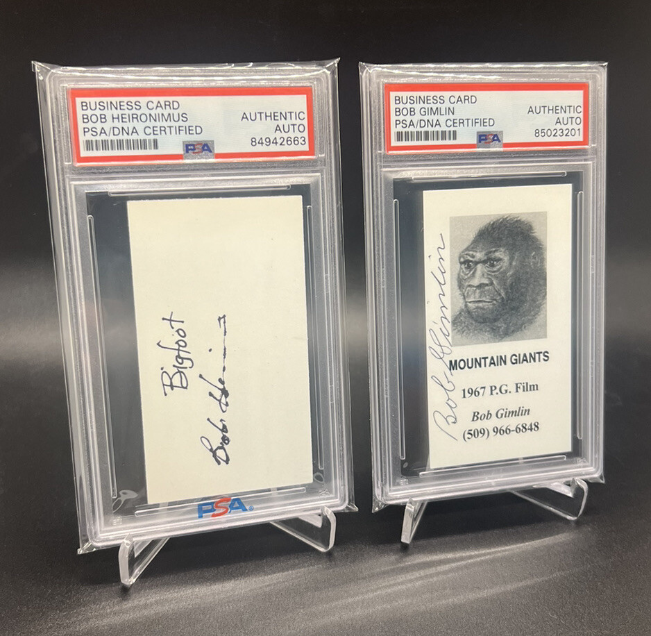 Bob Gimlin + Bob Heironimus PSA/DNA Authenticated Autograph Signed Business Card