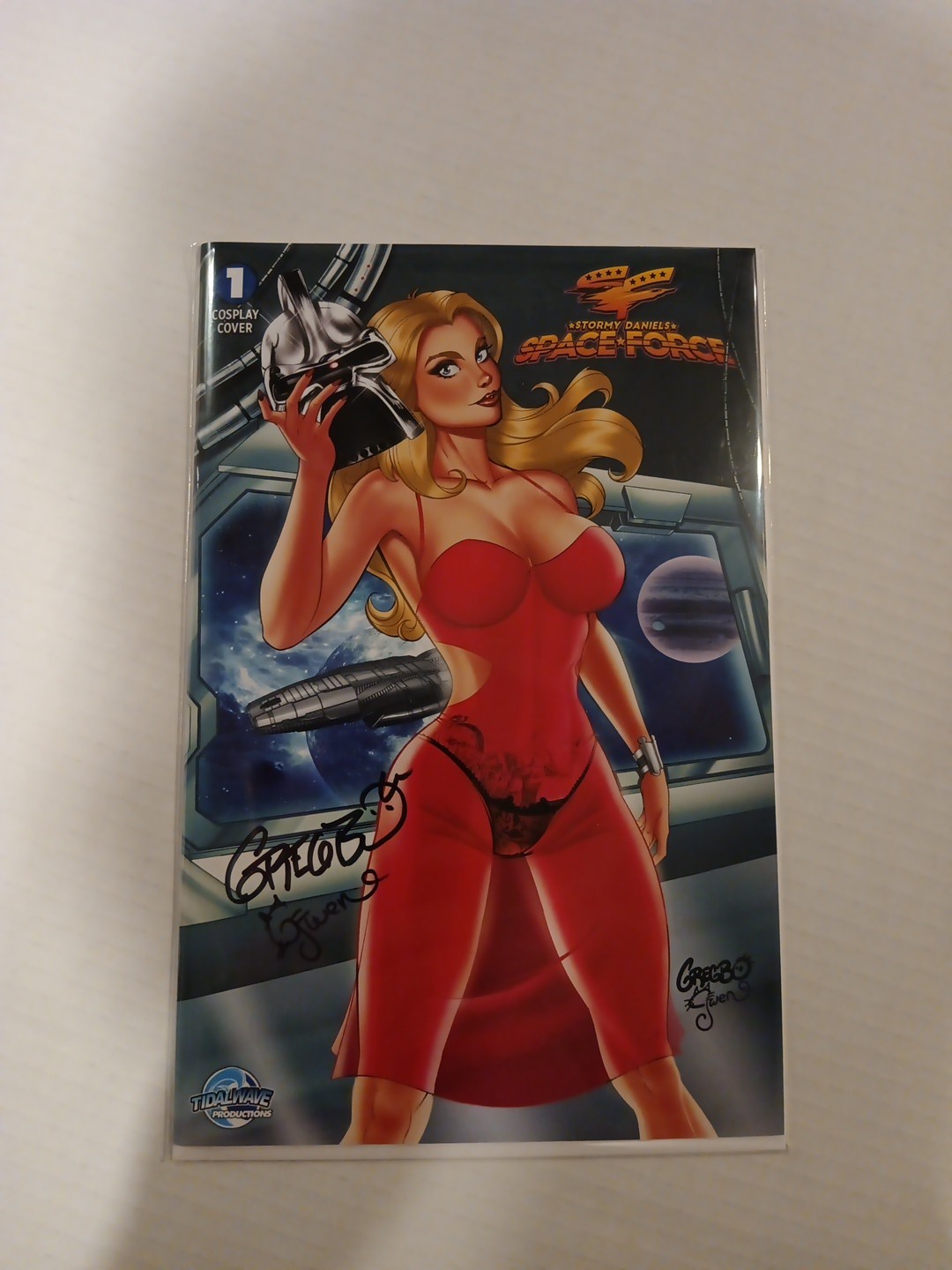 SPACE FORCE: STORMY DANIELS #1 GREGBO GALACTIC NICE TRADE VARIANT Signed COA