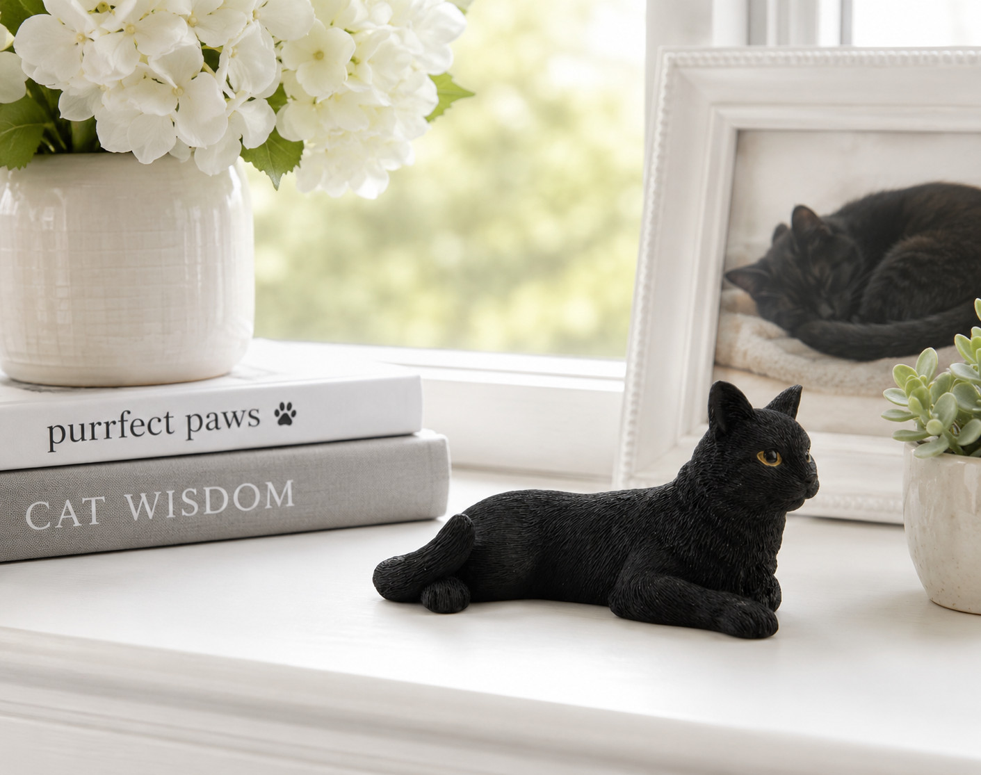 JFSM INC. Black Cat Lounging Figurine – Hand-Painted Resin Cat Statue – Cat Love JFSM INC. Black Cat Lounging Figurine – Hand-Painted Resin Cat Statue – Cat Love