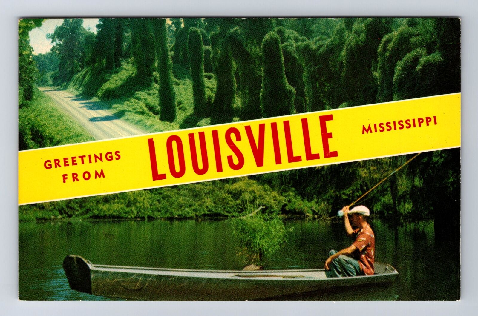 Louisville MS-Mississippi, General Banner Greetings, Antique Vintage Postcard