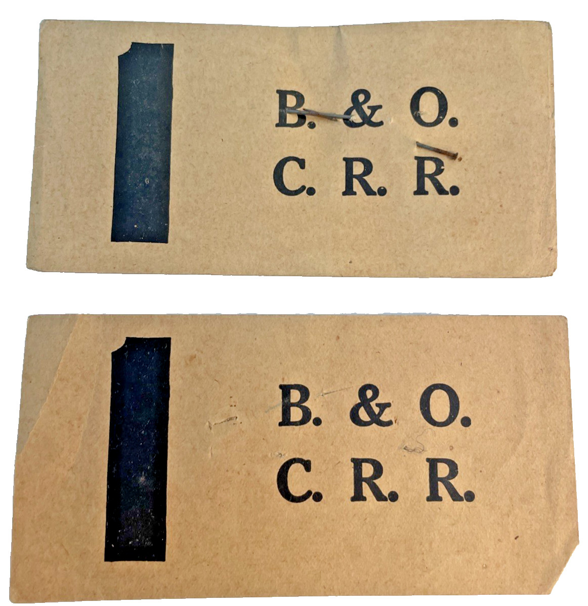 Antique B&O Railroad Baggage Claim Tags Tickets Baltimore & Ohio RR Ephemera