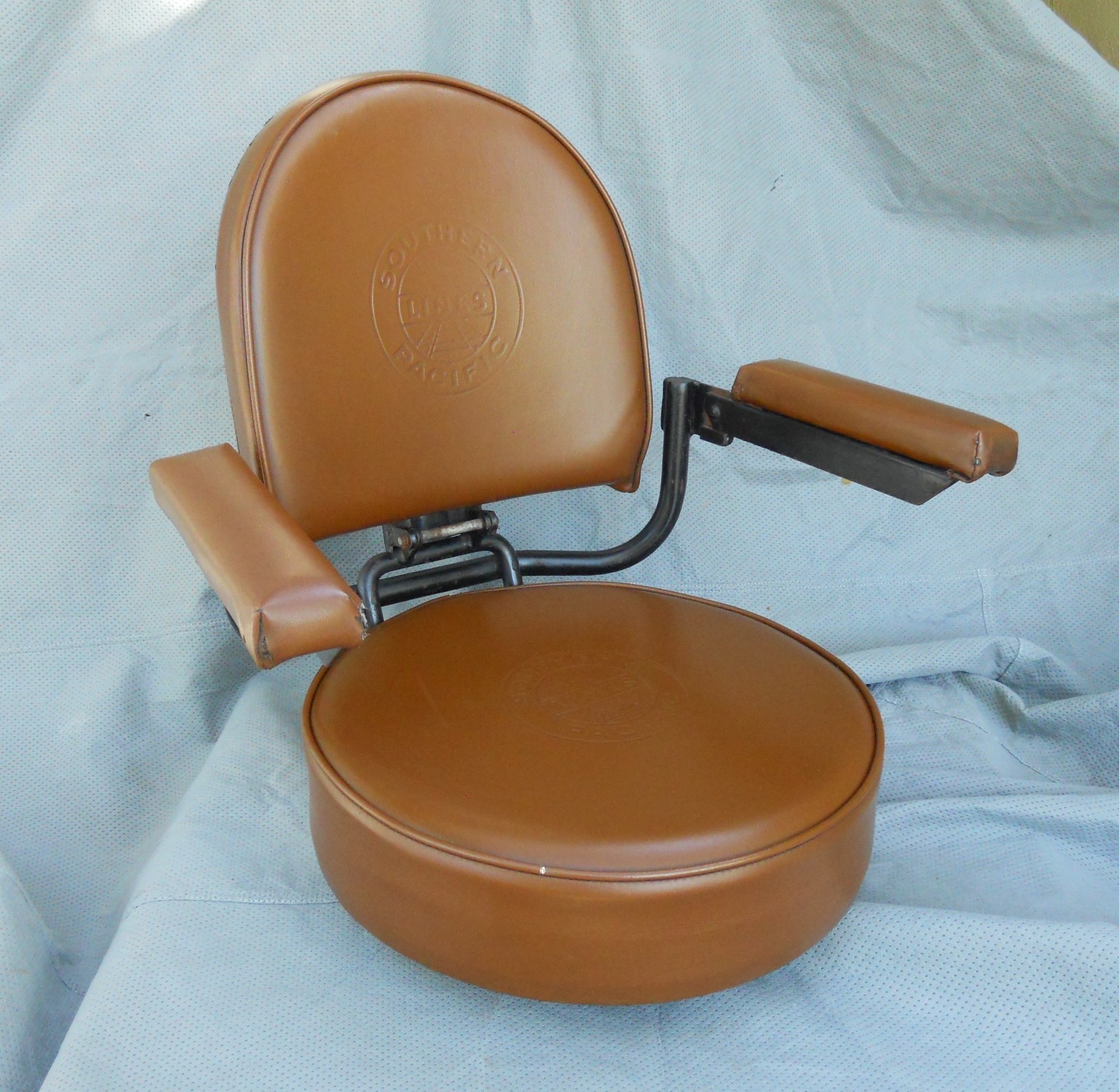 Vintage EMBOSSED Southern Pacific Railroad Locomotive Engineer/Brakeman Seat