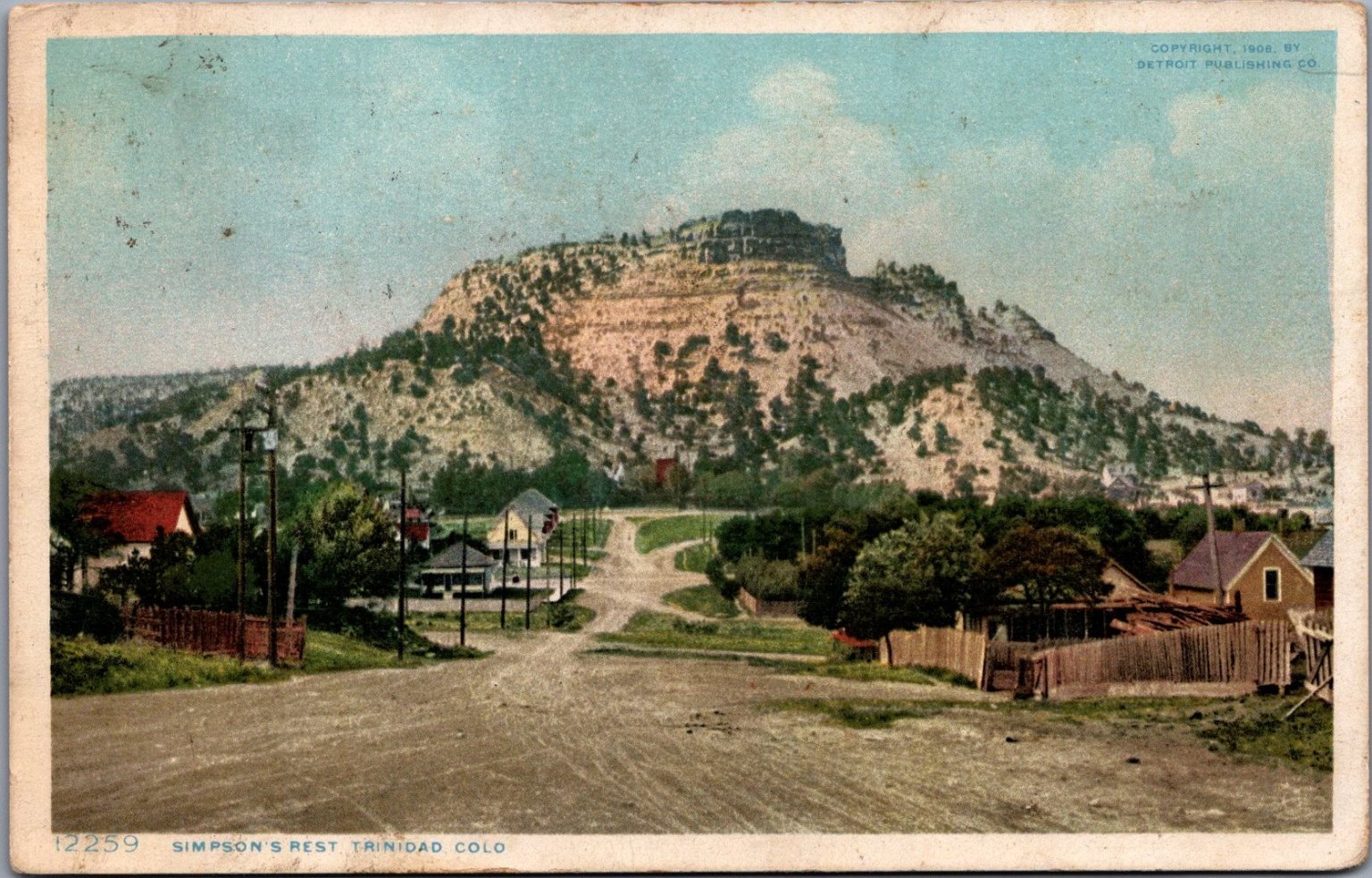 Simpson\'s Rest Trinidad COLO 1908 Detroit Publishing Phostint Postcard Simpson\'s Rest Trinidad COLO 1908 Detroit Publishing Phostint Postcard