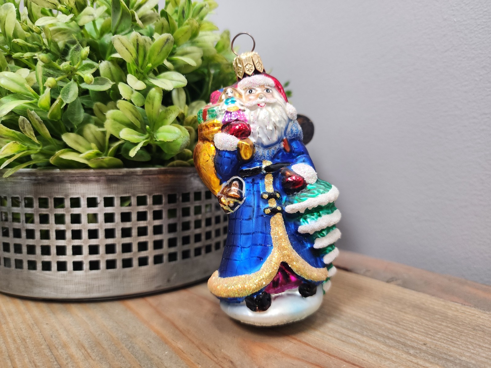 Christopher Radko PETITE VINTAGE SAPHIRE SANTA 99-989-0 4”