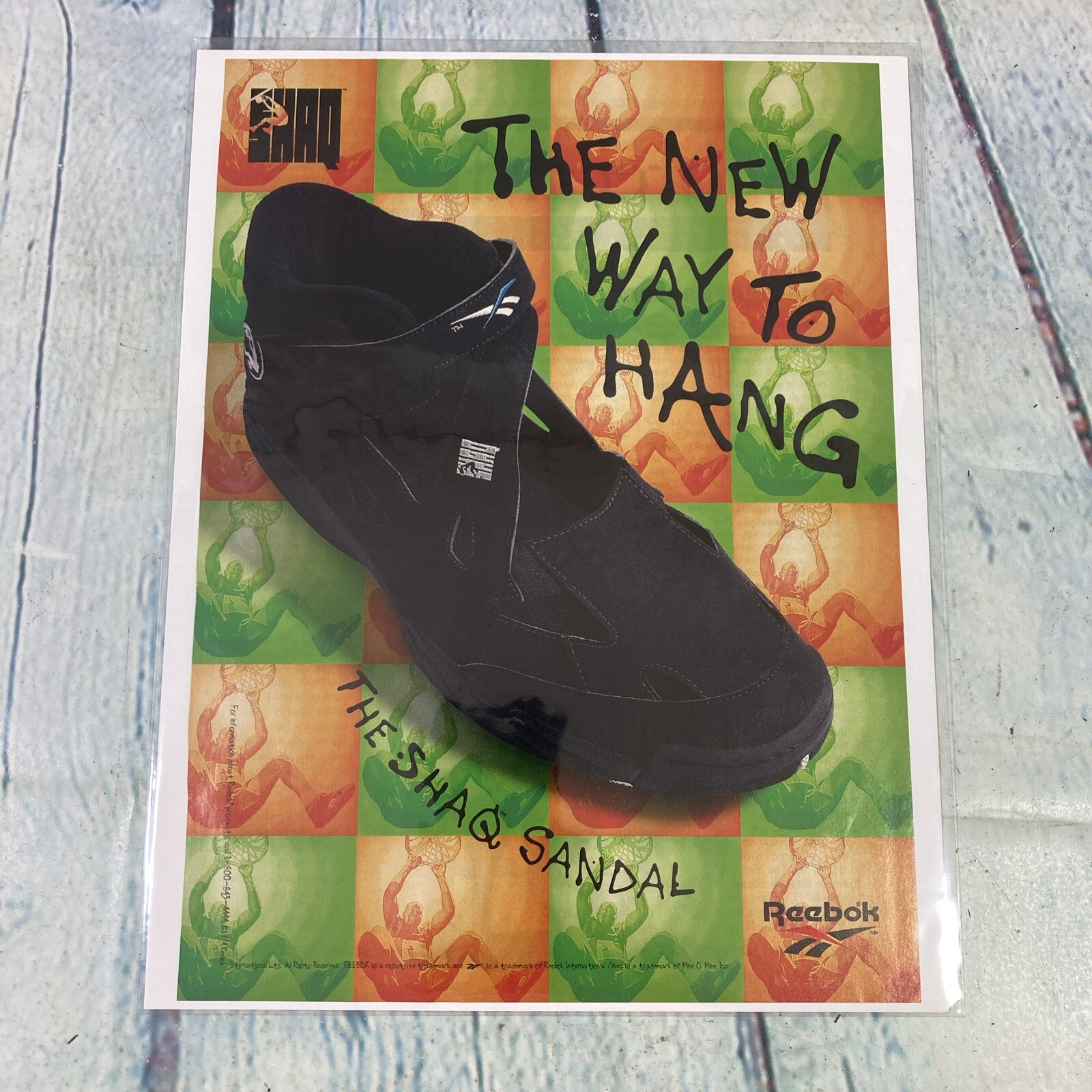 1994 Reebok SHAQ Sandal Shoe Vintage Print Ad/Poster Promo Art Magazine Page
