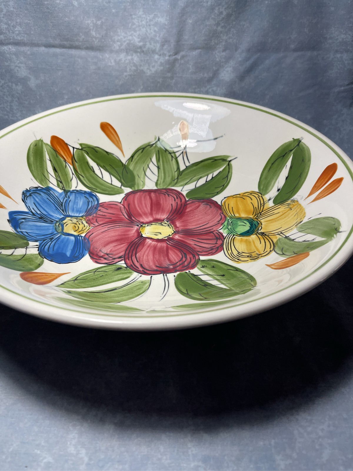 Simpsons Potters Belle Fiore Solian Ware Hand Painted Large Serving Bowl