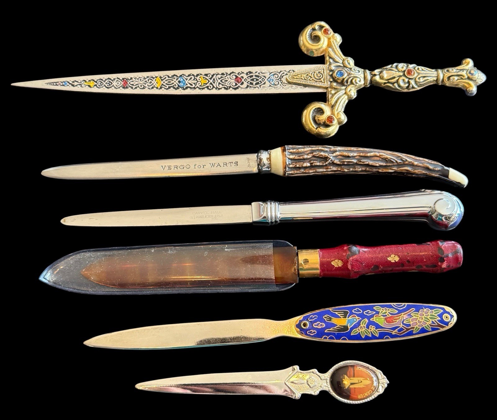 VINTAGE LOT OF LETTER OPENERS COLLECTABLE RARE MIXED MEDIA