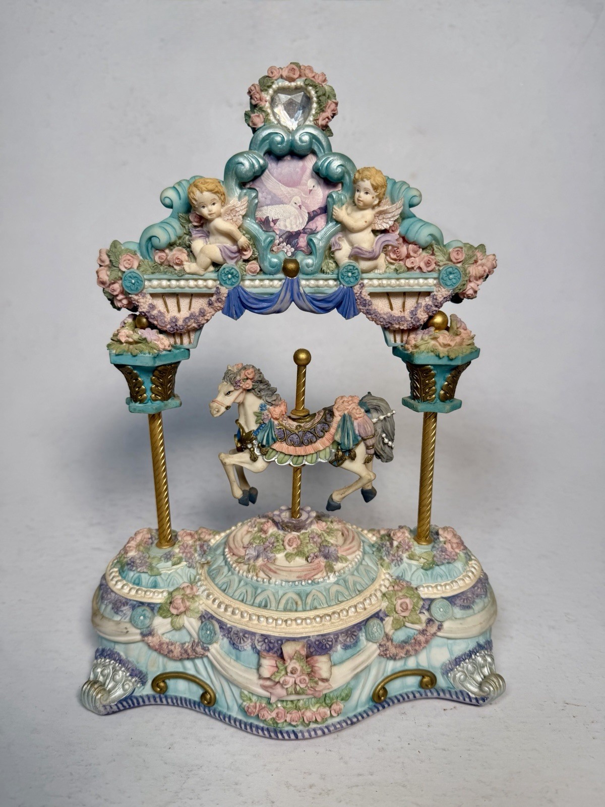 Musical Carousel Horse Figurine Moving Horse The Carousel Waltz 10” Decor