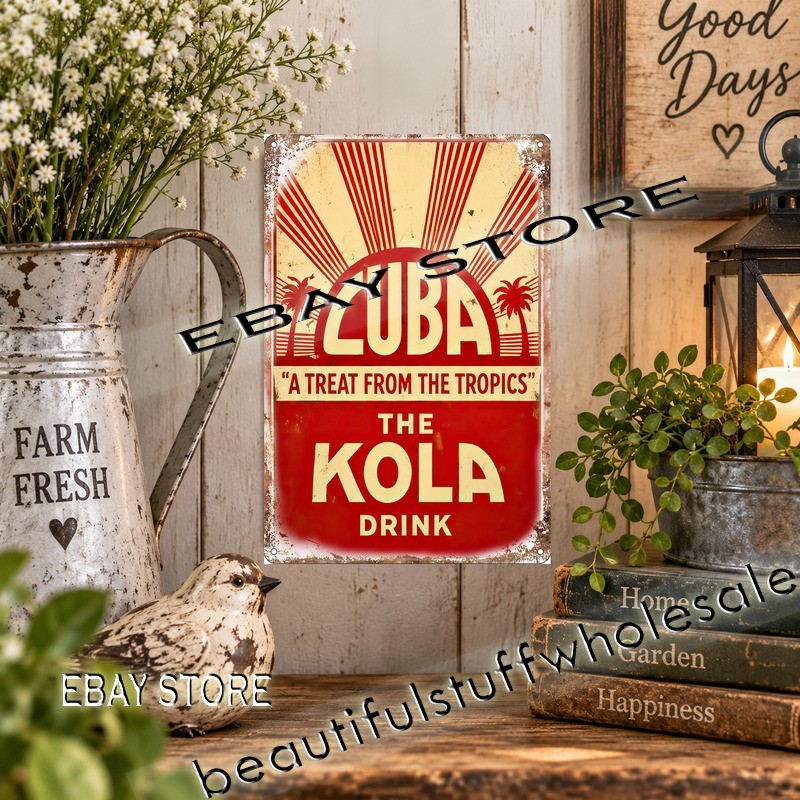 Cuba Kola Drink Tropical Soda Advertising Retro Metal Tin Sign home accessory