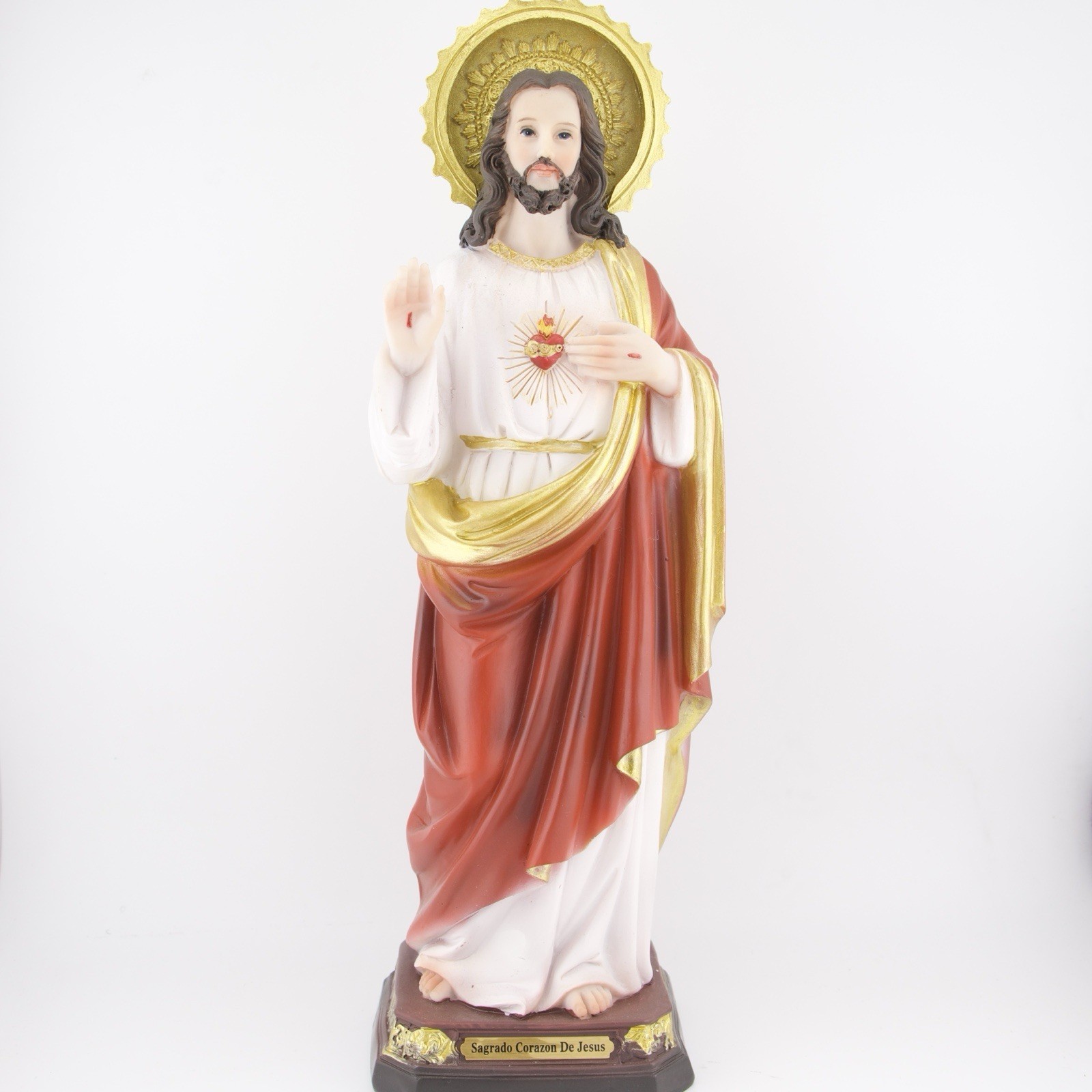 Sagrado Corazon de Jesus Estatua 12 Inch Sacred Heart Of Jesus Statue w/ LED