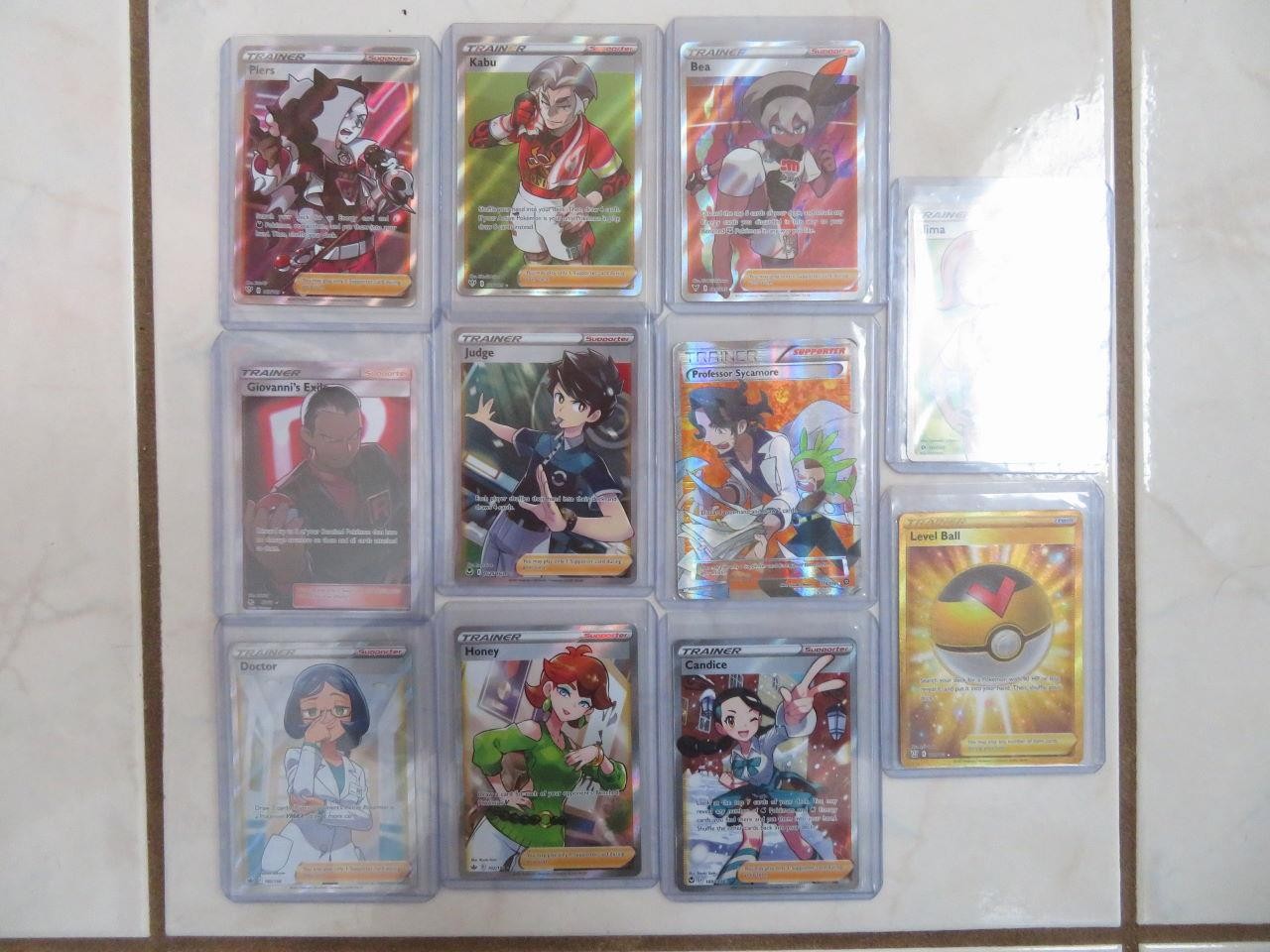 Pokemon High Grade Lot of 11 Trainer Card Rare Holo Full Art Sycamore Level Ball
