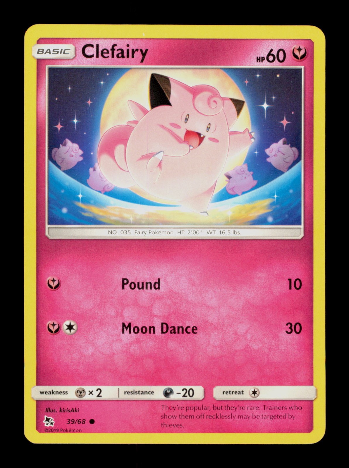 Clefairy 39/68 Pokemon Hidden Fates Trading Card TC Clefairy 39/68 Pokemon Hidden Fates Trading Card TC