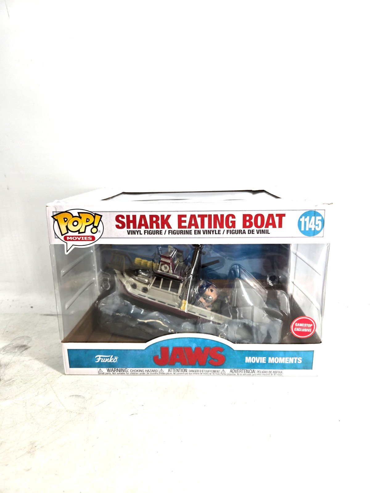 Funko Pop Jaws Shark Eating Boat #1145 GameStop Exclusive Movie Moments