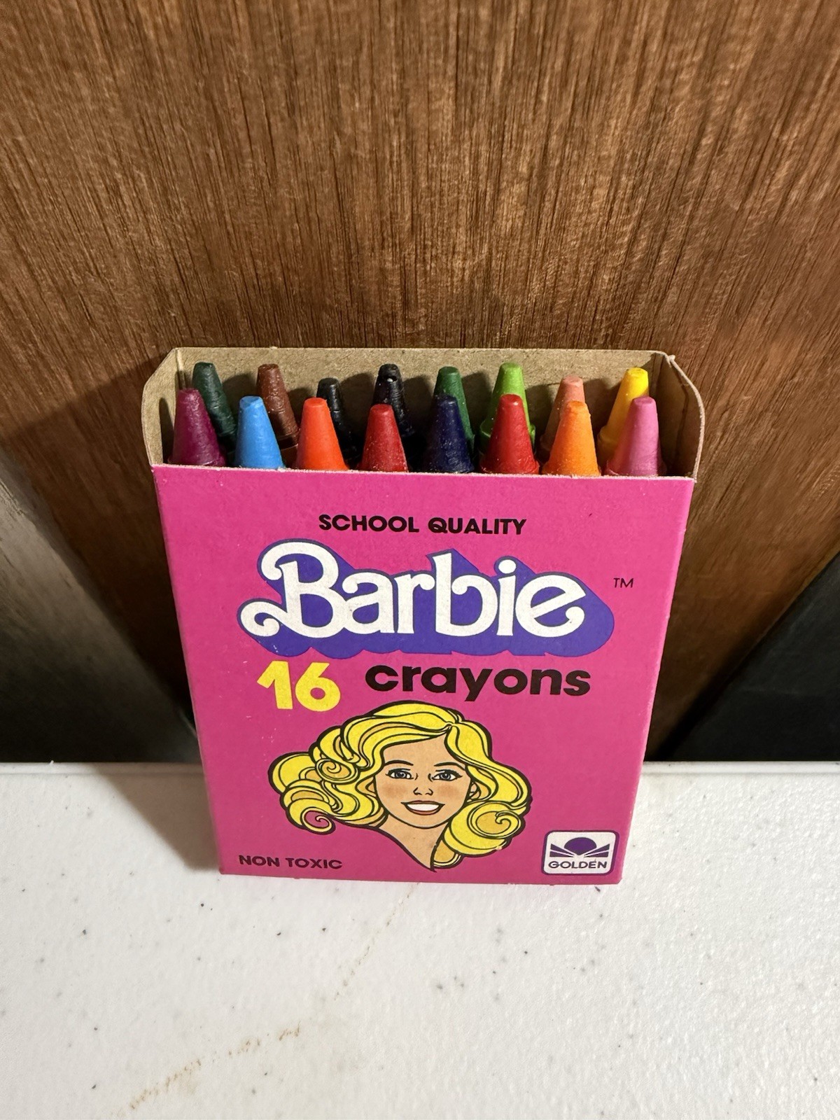 Vintage 1983 Golden Brand Barbie 16 Count Crayons Vintage 1983 Golden Brand Barbie 16 Count Crayons