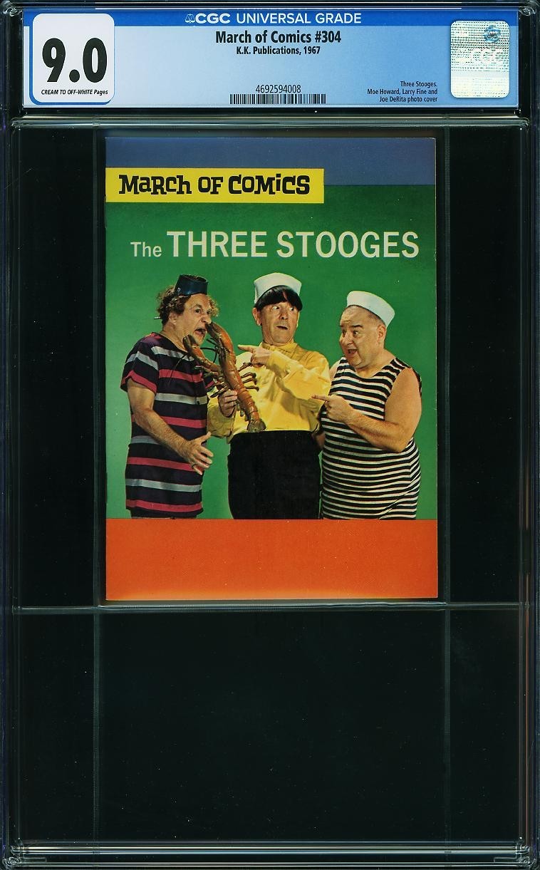 March of Comics 304 CGC 9.0 Three Stooges K.K. Publications 1967 Photo Cover