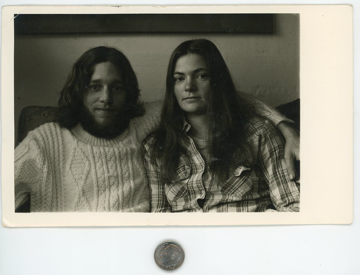 Vintage 1970\'s photo / HIPPIE COUPLE - Bearded Chooba & Handsome Nancy in Plaid