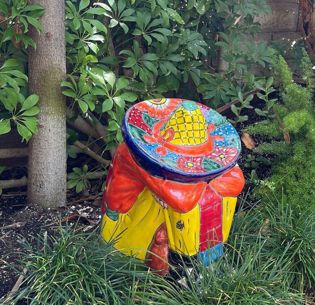 Rare Panchito Talavera statue XL ceramic for a garden 16”x 15”x11”
