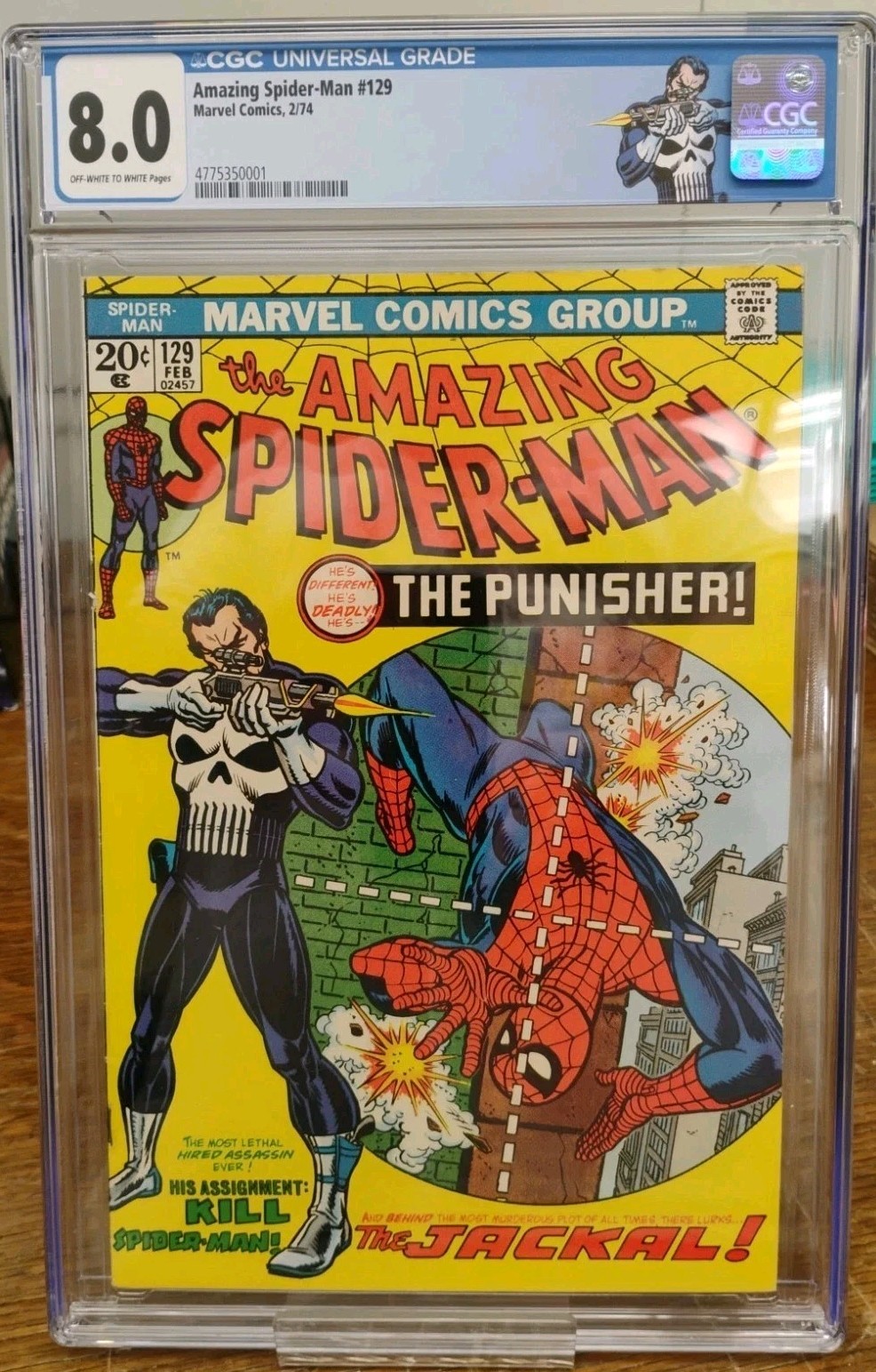AMAZING SPIDER-MAN #129 FRESH FROM CGC GRADED  8.0  W/ NEW PUNISHER LABEL