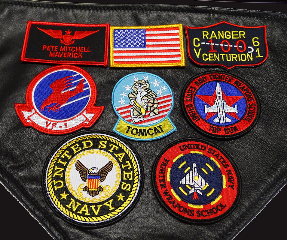 PETE MITCHELL TOMCAT FLIGHT JACKET 8PC IRON ON PATCH PETE MITCHELL TOMCAT FLIGHT JACKET 8PC IRON ON PATCH
