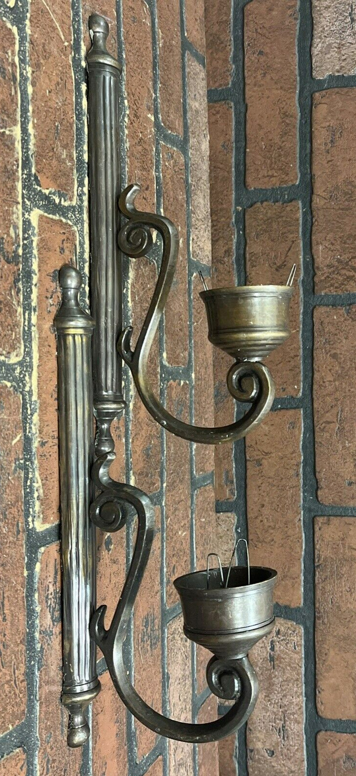 Vintage Oil Rubbed Bronze candle holders pair wall sconces