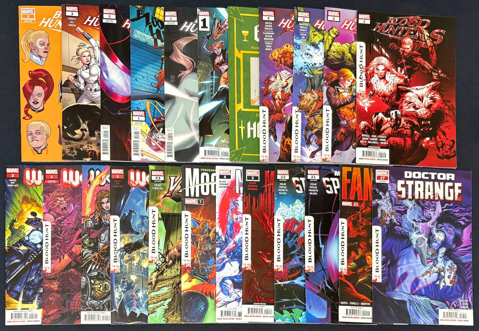 Huge 2024 Marvel Blood Hunt Tie-In Lot of 23 Blood Hunters, Wolverine, & More