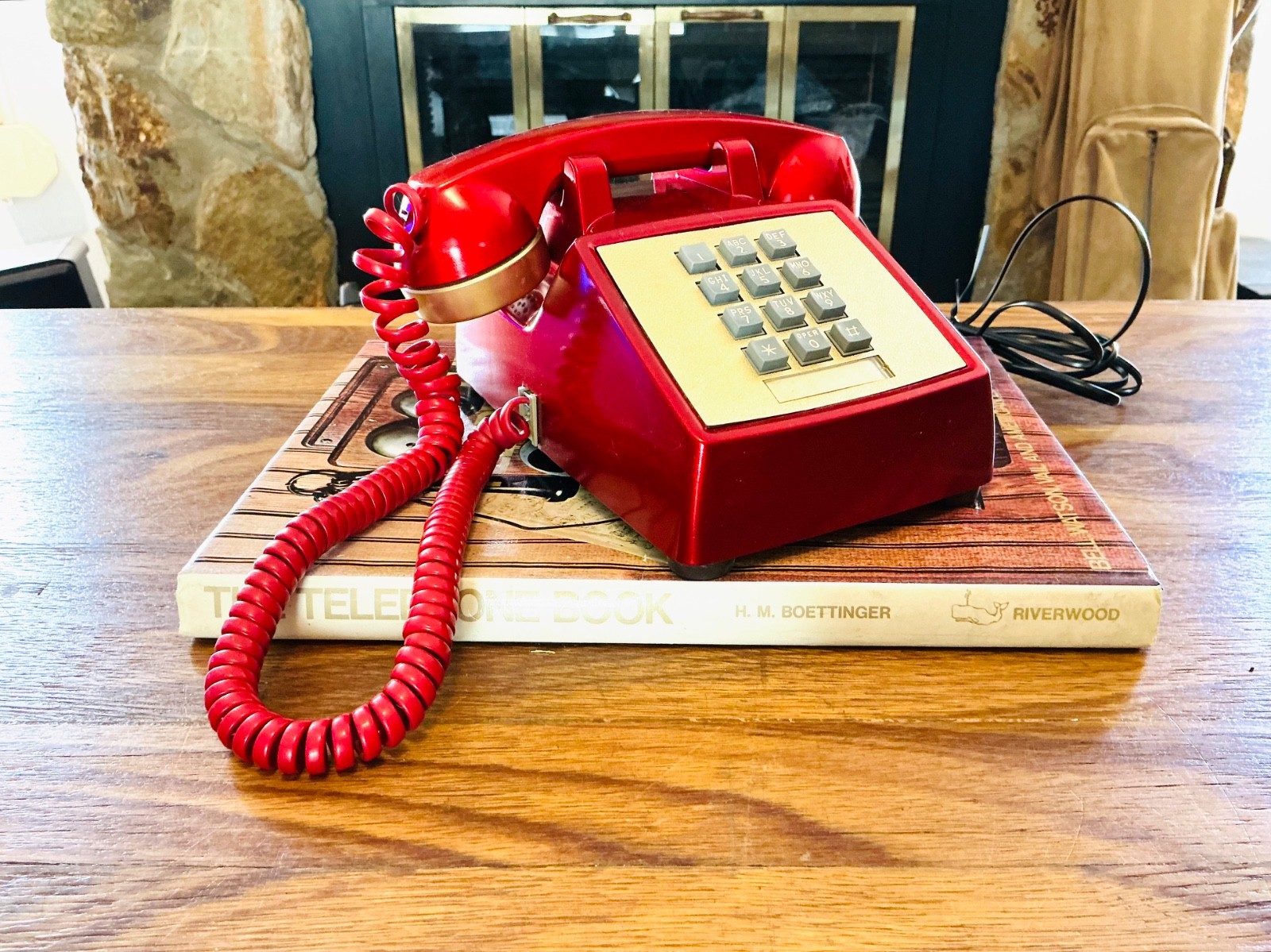 WORKING Western Electric  Touchtone Telephone Vintage Metallic Ruby Red & Gold