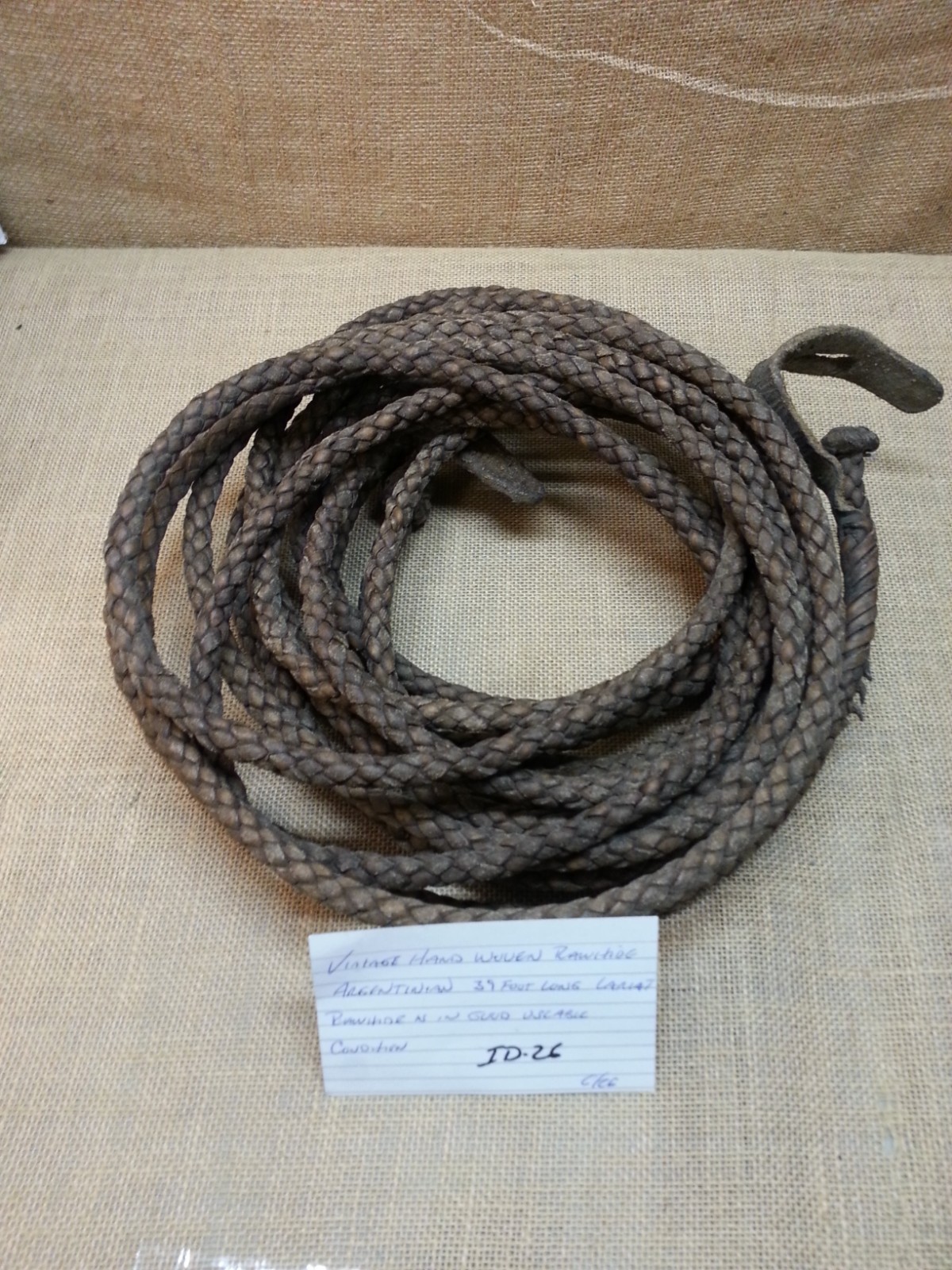 Vintage 39 Ft Gaucho Lariat Braided Leather Very Nice Condition