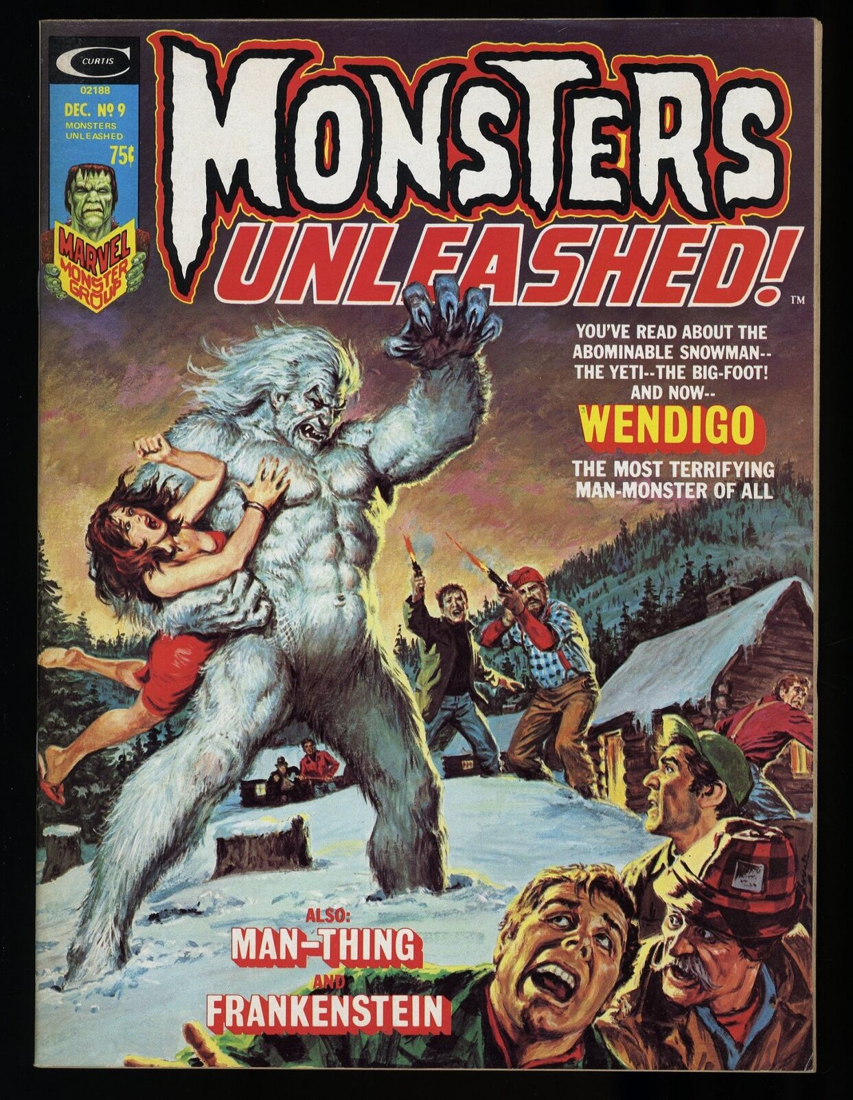 Monsters Unleashed #9 VF/NM 9.0 Frankenstein Wendigo Marvel 1974