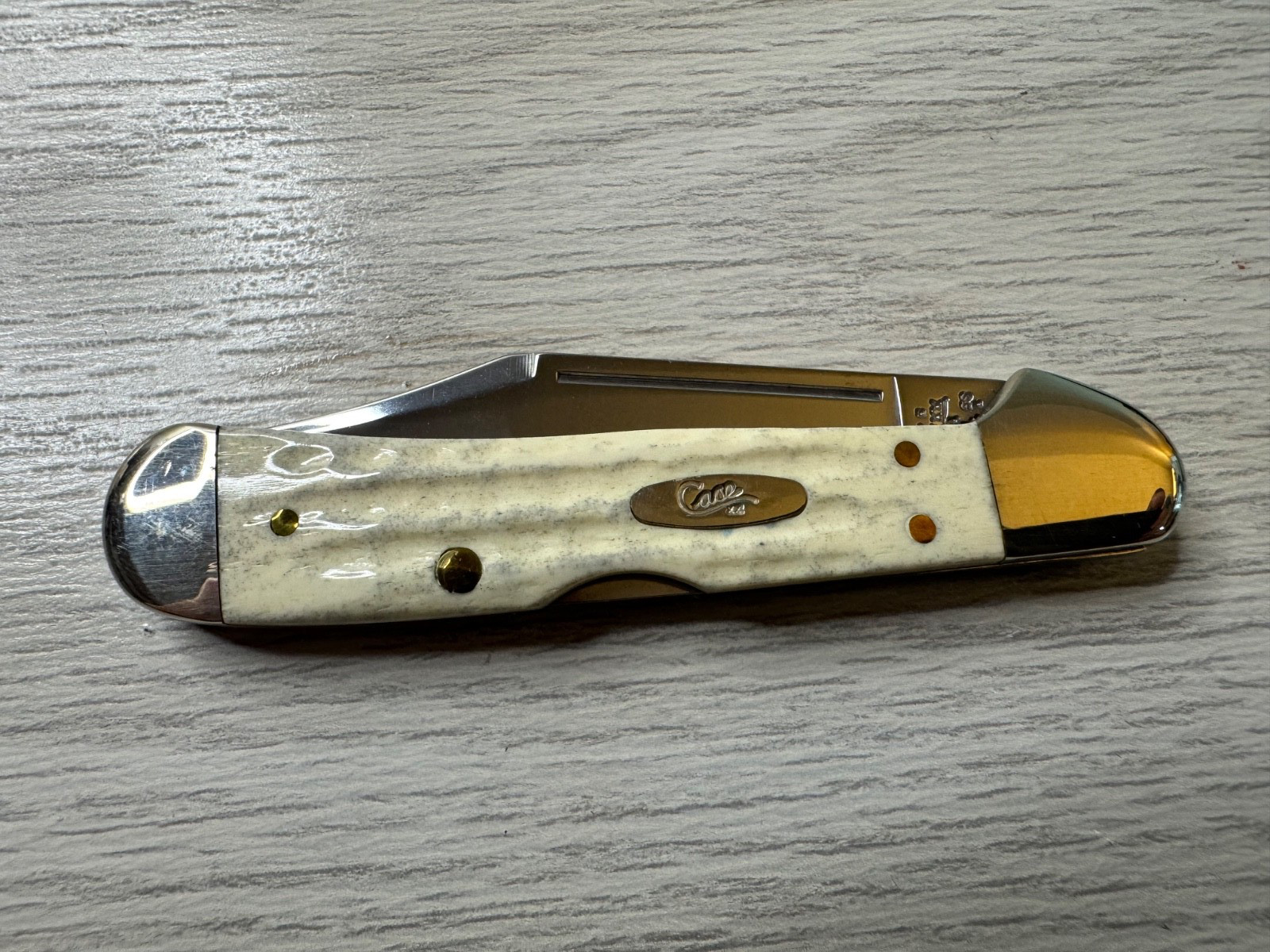 Vintage 2001 Case XX USA 61749L SS Cream Bone CopperLock Folding Pocket Knife
